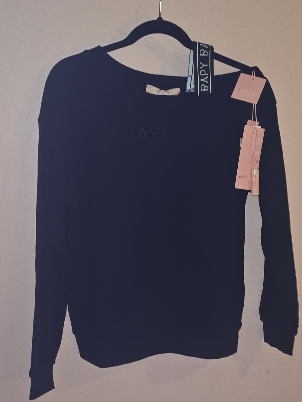 BAPY by A Bathing Ape Women's Black Cotton Pullover Sweatshirt XS New with Tags